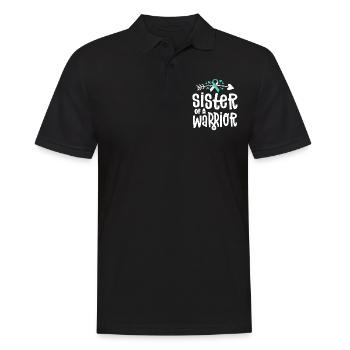 Sister Of A Warrior Teal Cervical Cancer Family - Men's Polo Shirt - black - Front - Kai (181cm)