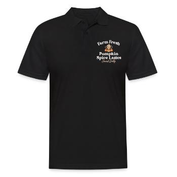 Farm Fresh Pumpkin Spice Latte PSL Retro Fall - Men's Polo Shirt - black - Front - Kai (181cm)