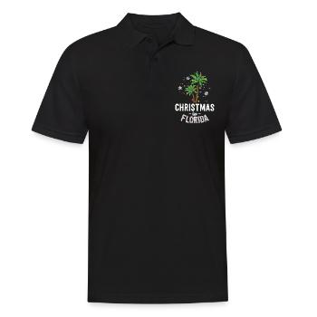 Noël en Floride Deck La famille Palm Trees - Polo Homme - noir - Devant - Kai (181cm)