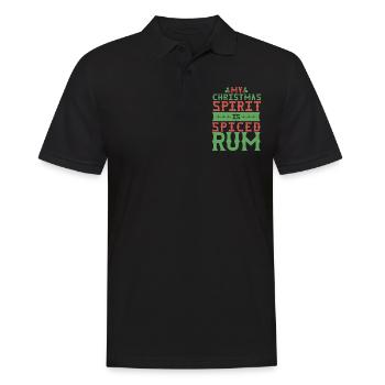 Christmas Spirit est Spiced Rum Funny Bar - Polo Homme - noir - Devant - Kai (181cm)