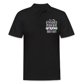 Assistant Principal Loves Her Kids School - Men's Polo Shirt - black - Front - Kai (181cm)