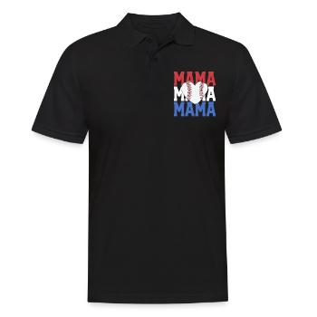 Baseball Mama Chemise Vintage Rétro Américain - Polo Homme - noir - Devant - Kai (181cm)