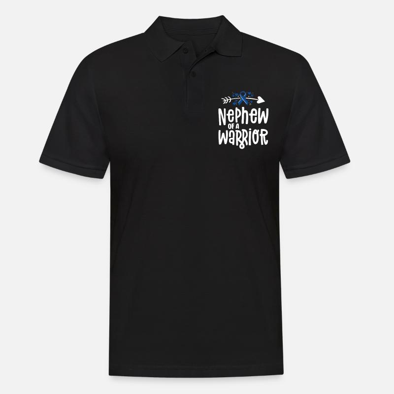 Neffe eines Krieger-Support-Teams Darmkrebs - Männer Poloshirt - Schwarz