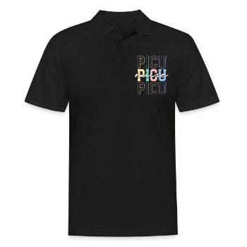 PICU Krankenschwester Regenbogen Pädiatrische Intensivpflege Retro - Männer Poloshirt - Schwarz - Vorne - Kai (181cm)