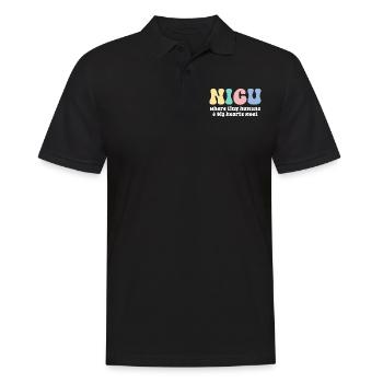 NICU Nurse Retro Neonatal Intensive Care ICU Tiny - Men's Polo Shirt - black - Front - Kai (181cm)