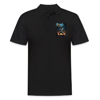 Basketball T Rex Dinosaur Graffiti Splash - Men's Polo Shirt - black - Front - Kai (181cm)