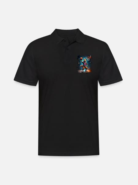 Squirrel Basketball Basketball Player - Men's Polo Shirt - black