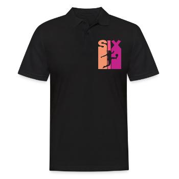 6th Birthday Women's Soccer Soccer Player Soccer - Men's Polo Shirt - black - Front - Kai (181cm)