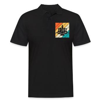 Schach - Männer Poloshirt - Schwarz - Vorne - Kai (181cm)