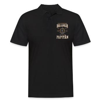 Papitän Papa Kapitän Vatertag Captain Anker Segler - Männer Poloshirt - Schwarz - Vorne - Kai (181cm)
