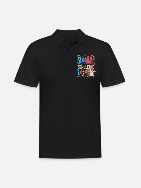 Bääm Schulkind 2024 Igel - Männer Poloshirt - Schwarz