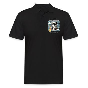 Alvadder Alpaka Papa Vater Vatertag - Männer Poloshirt - Schwarz - Vorne - Kai (181cm)
