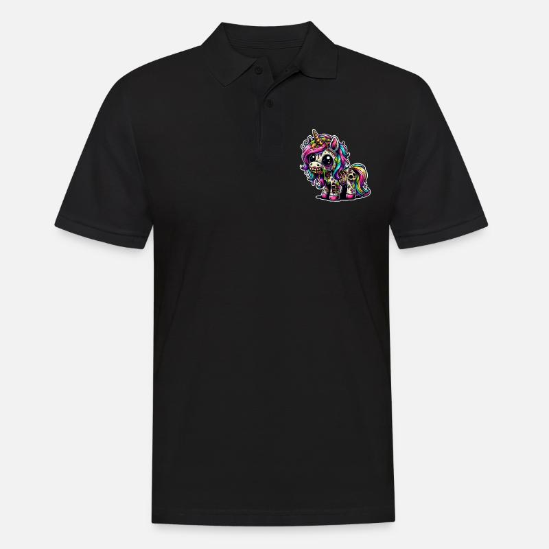 Einhorn Zombie Monster - Männer Poloshirt - Schwarz