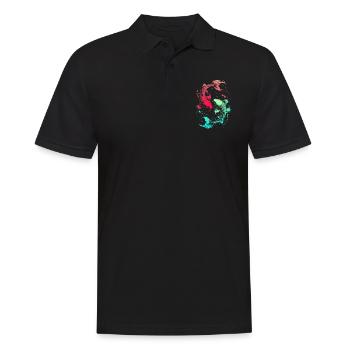 Pisces Sternzeichen Fische Symbol Astrologie - Männer Poloshirt - Schwarz - Vorne - Kai (181cm)