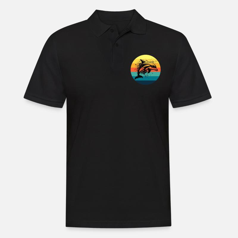 Delfin - Männer Poloshirt - Schwarz