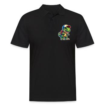T Rex Étudiant École École Enfant Inscription à l’école - Polo Homme - noir - Devant - Kai (181cm)