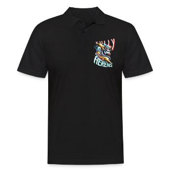 Hérens Kuh, Eringer,Fully - Männer Poloshirt - Schwarz - Vorne - Kai (181cm)