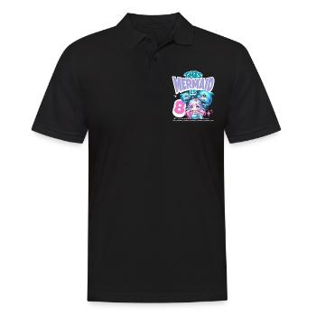 Meerjungfrau 8. Geburtstag Mädchen Kinder - Männer Poloshirt - Schwarz - Vorne - Kai (181cm)