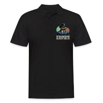 Echsperte Experte - Männer Poloshirt - Schwarz - Vorne - Kai (181cm)