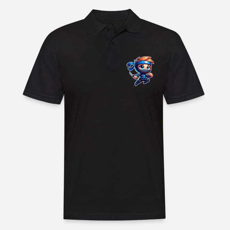 Ninja - Männer Poloshirt - Schwarz