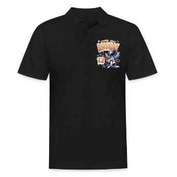 Football Astronaut 13th Birthday - Men's Polo Shirt - black - Front - Kai (181cm)