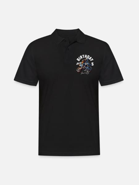 Motocross 5. Geburtstag - Männer Poloshirt - Schwarz