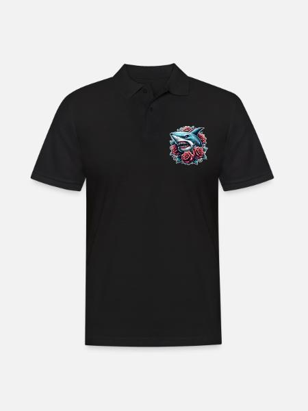 Hai Rosen - Männer Poloshirt - Schwarz