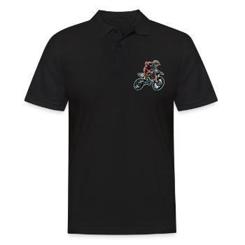 Motocross - Männer Poloshirt - Schwarz - Vorne - Kai (181cm)