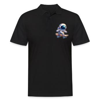 Skateboard Skater Astronaut - Men's Polo Shirt - black - Front - Kai (181cm)