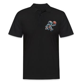Alien Basketball Dunking - Men's Polo Shirt - black - Front - Kai (181cm)