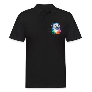 Robbe Seehund - Männer Poloshirt - Schwarz - Vorne - Kai (181cm)