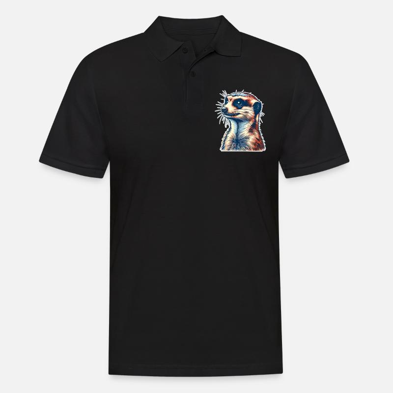 Erdmännchen - Männer Poloshirt - Schwarz