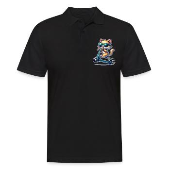 E-Scooter E-Scooter Cat Scooter - Men's Polo Shirt - black - Front - Kai (181cm)