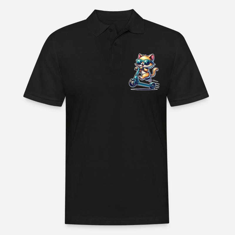 E-Scooter E-Scooter Cat Scooter - Men's Polo Shirt - black