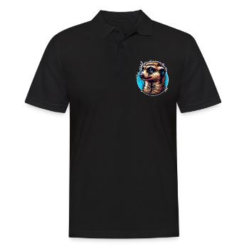 Erdmännchen - Männer Poloshirt - Schwarz - Vorne - Kai (181cm)