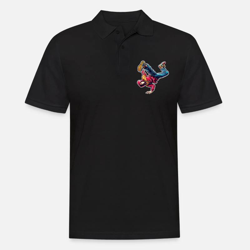 Breakdance - Männer Poloshirt - Schwarz