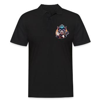 Katze Rock and Roll Gitarrist - Männer Poloshirt - Schwarz - Vorne - Kai (181cm)