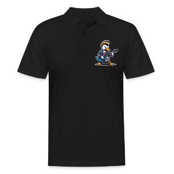 Ente Rock and Roll Gitarrist - Männer Poloshirt - Schwarz - Vorne - Kai (181cm)