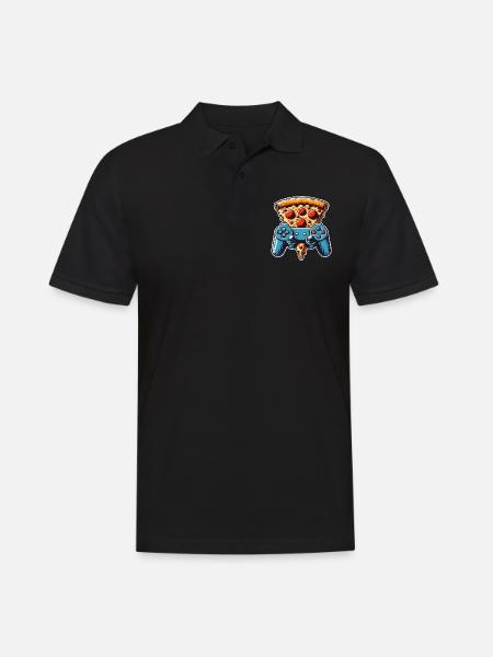 Pizza Gaming Gamer - Men's Polo Shirt - black