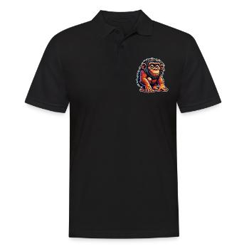 Neandertaler - Männer Poloshirt - Schwarz - Vorne - Kai (181cm)
