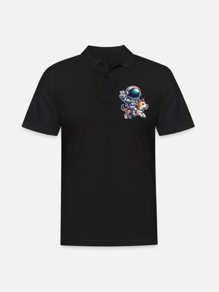 Astronaut Dog - Men's Polo Shirt - black