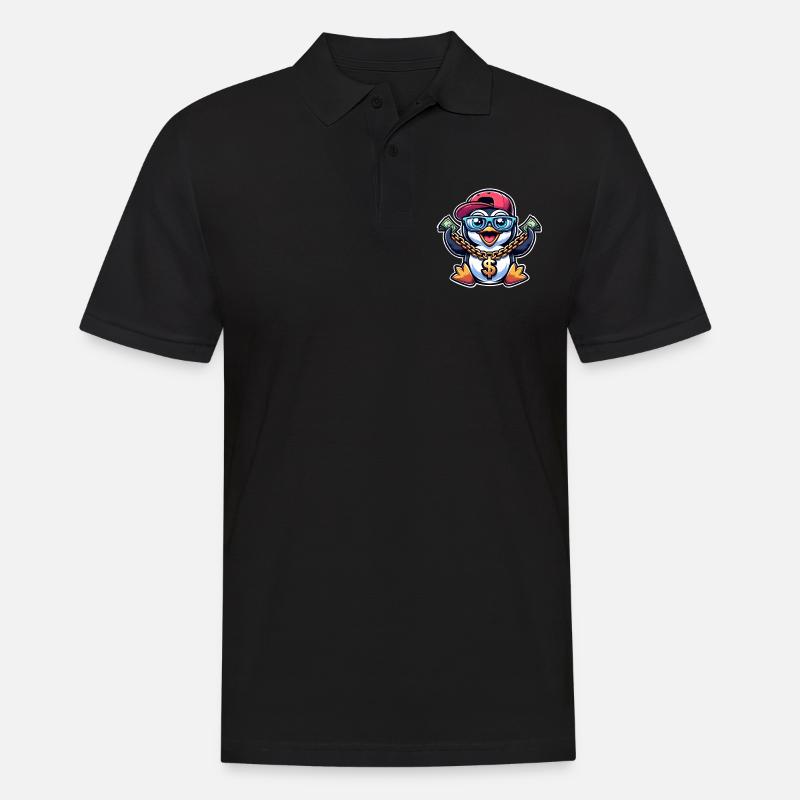 Pinguin - Männer Poloshirt - Schwarz
