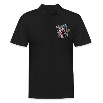 Kuh Rock and Roll Guitarist - Men's Polo Shirt - black - Front - Kai (181cm)