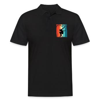 Parkour - Männer Poloshirt - Schwarz - Vorne - Kai (181cm)