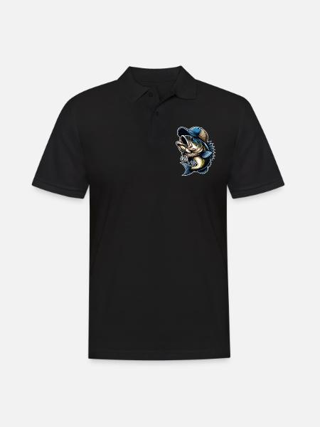 Fiske Fisk Med Cap Fisk Krok - Pikétröja herr - svart
