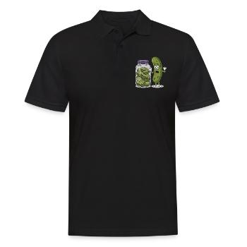 Gurke - Männer Poloshirt - Schwarz - Vorne - Kai (181cm)