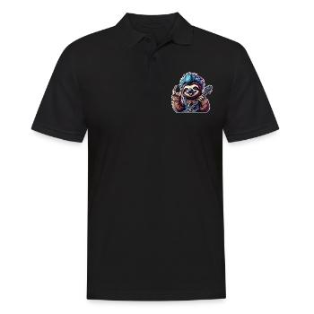 Sloth Rock and Roll Guitarist - Men's Polo Shirt - black - Front - Kai (181cm)