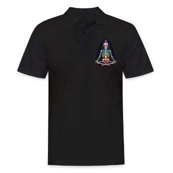 Skeletal Yoga - Chakra Meditation - Men's Polo Shirt - black - Front - Kai (181cm)