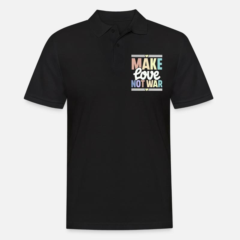 Make Love Not War - Männer Poloshirt - Schwarz