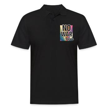 Peace Peace Freedom No War - Men's Polo Shirt - black - Front - Kai (181cm)